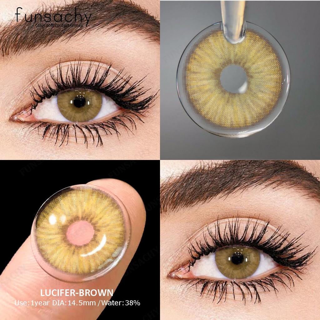 Контактные линзы FUNSACHY 1Pair, натуральные цветные линзы для глаз, цветные контактные линзы для глаз, косметические мягкие линзы для глаз, для учащихся ...