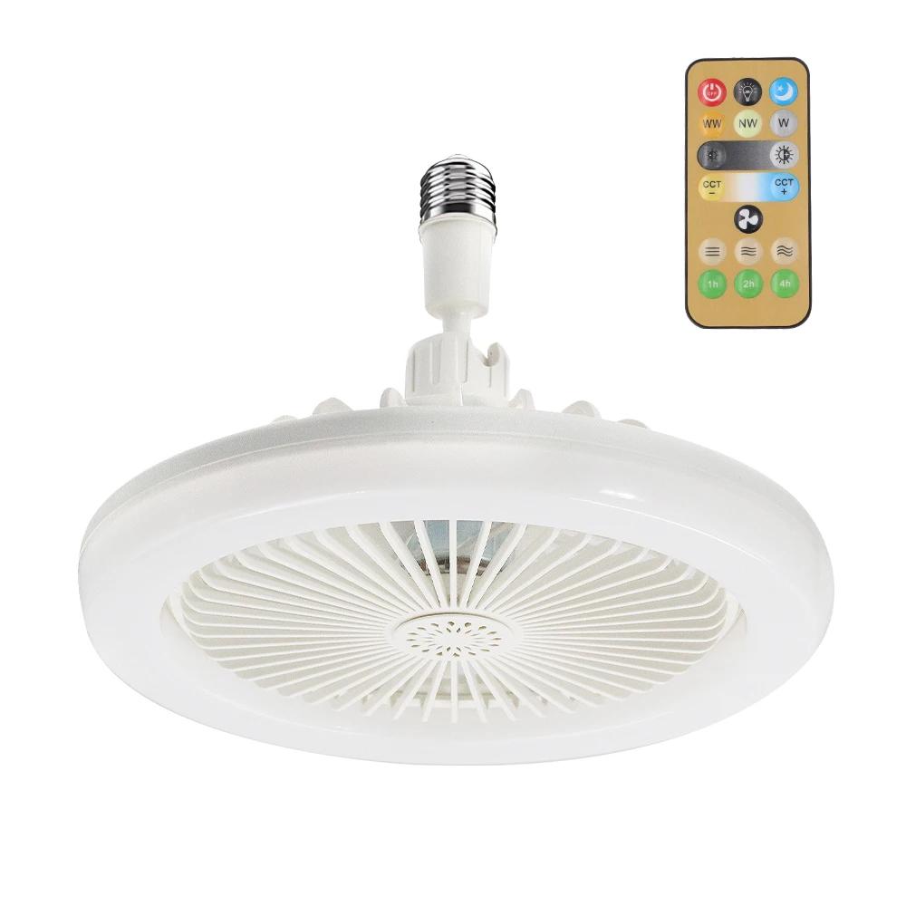 Modern Design Ceiling Fan with Lighting Intelligent Remote Control Bedroom Living Home Silent 85-265V Lamp E27 Converter Base