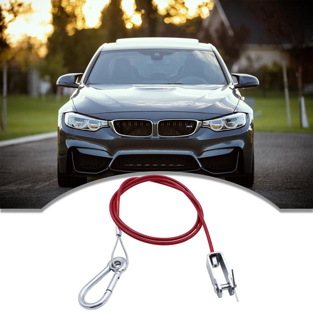 Сверхпрочный, прочный, из нержавеющей стали, трос для демонтажа прицепа с вилкообразной головкой, U-образный зажим, длина 100 см, аксессуар