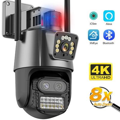 Новая 9-мегапиксельная IP-камера с тремя объективами, EU WIFI, 4K HD, двойной экран, PTZ-камера с автоматическим отслеживанием, камера видеонаблюдения, 4 МП, P2P, видеонаблюдение iCSee
