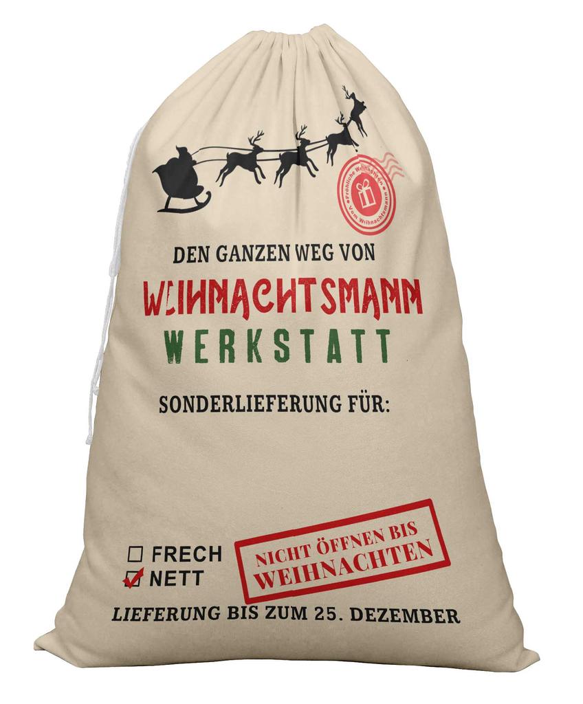 Printtoo Большая холщовая сумка на шнурке, рождественские мешки, подарочный мешок Санты, индивидуальный подарок на вечеринку, 2 шт., 27x20 дюймов