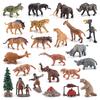 Simulation 24Pcs Ancient Era Set Model Prehistoric Animal Heavy Foot Giant Rhinoceros Saber Tooth Tiger Static Ornament