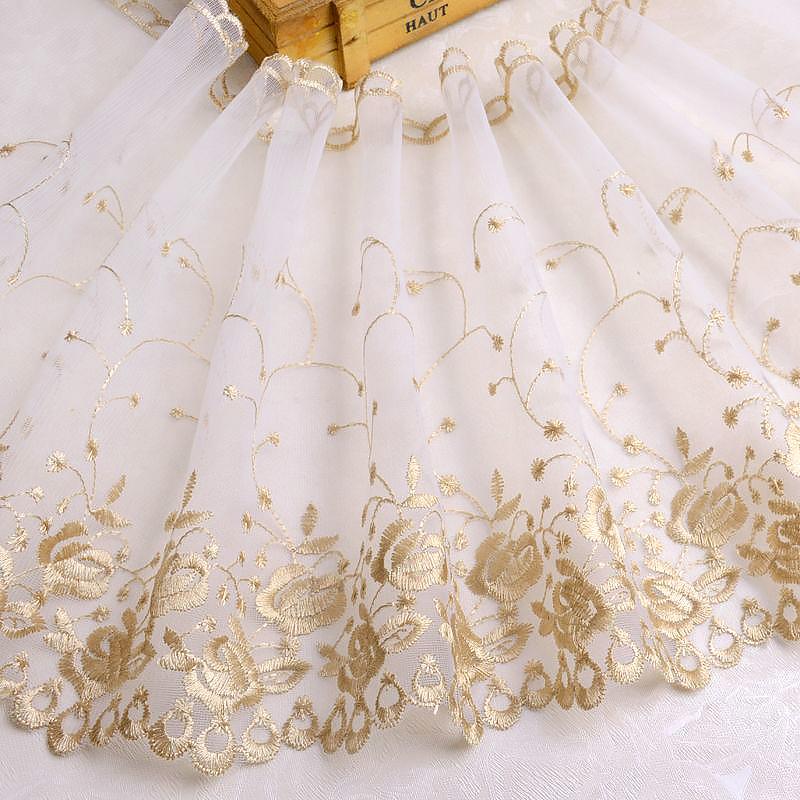 25 см вышитое кружево изысканная юбка для штор своими руками сетчатая марля 15 ярдов розовые цветы листья для бахромы шторы отделка декор