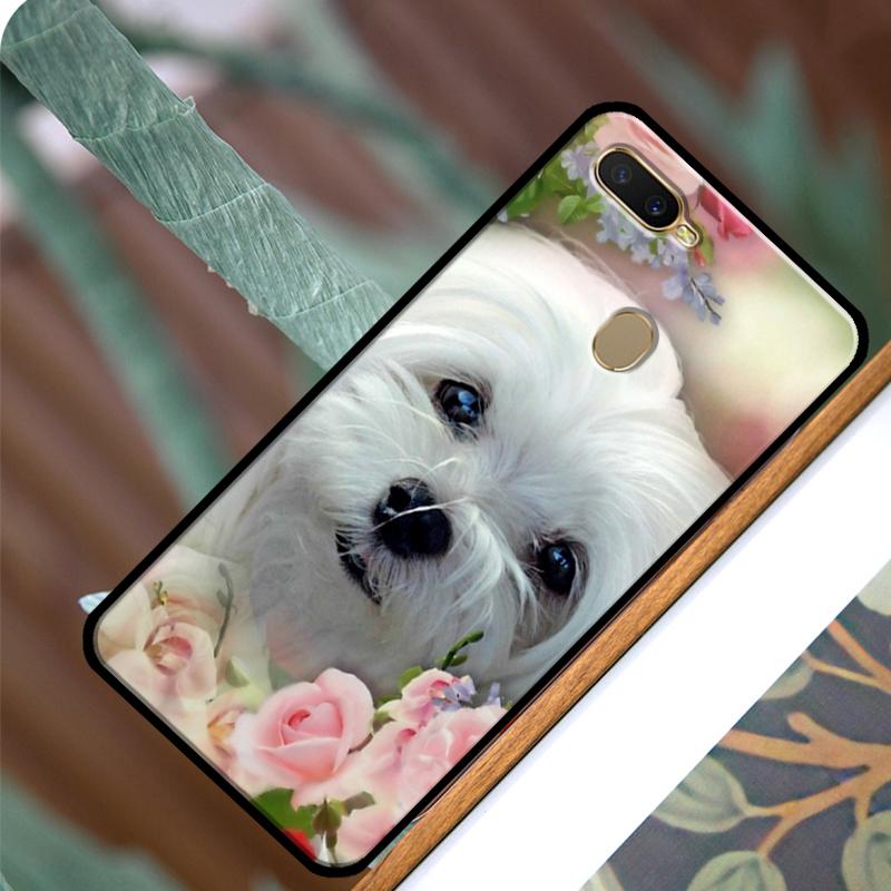 Чехол с мальтийской собакой для OPPO A83 A91 A93 A1K A15 A3S A54 A74 A94 A5 A9 A31 A53 A52 A72 A53S, задняя крышка
