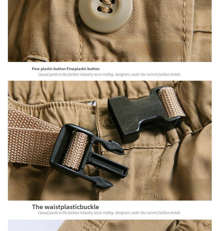 Мужской летний комбинезон свободного кроя из хлопка с множеством карманов и шортами средней длины для отдыха на свежем воздухе