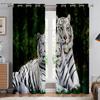 Tiger Lion Animal 3d Printing Curtain Bedroom Living Room Study Kitchen Blackout Heat Insulation Curtain Home Decoration 2 PCS