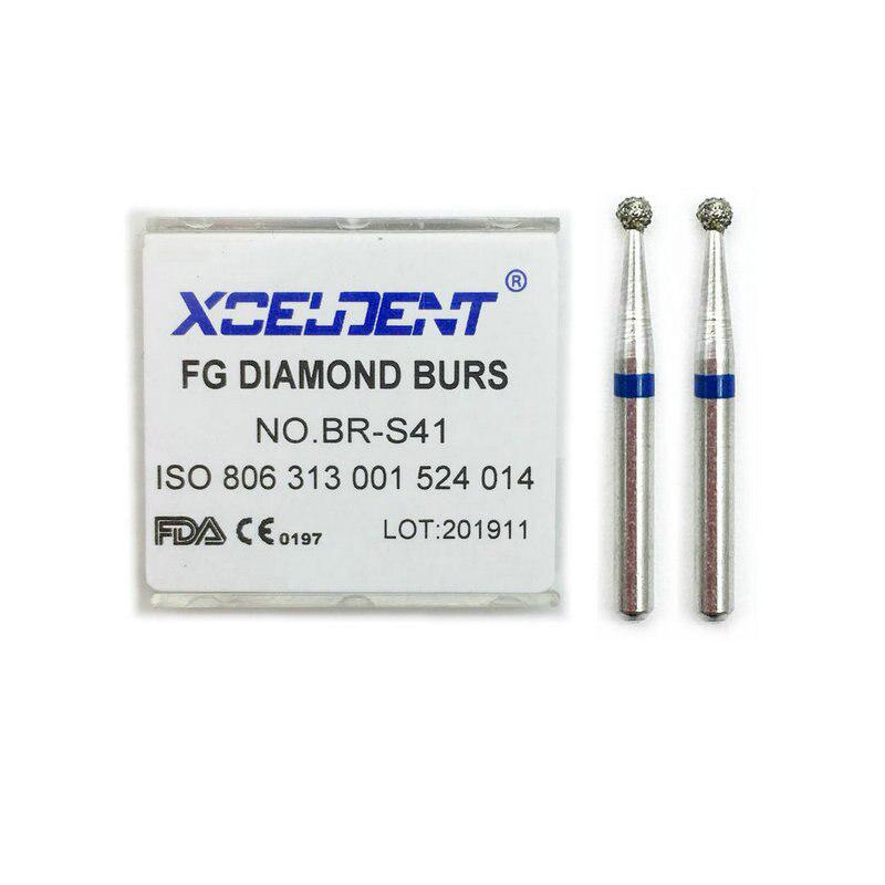 10 шт., стоматологические алмазные боры, средние FG, 1,6 мм, подходят для высокоскоростного наконечника, инструмент для полировки зубов BR-S41