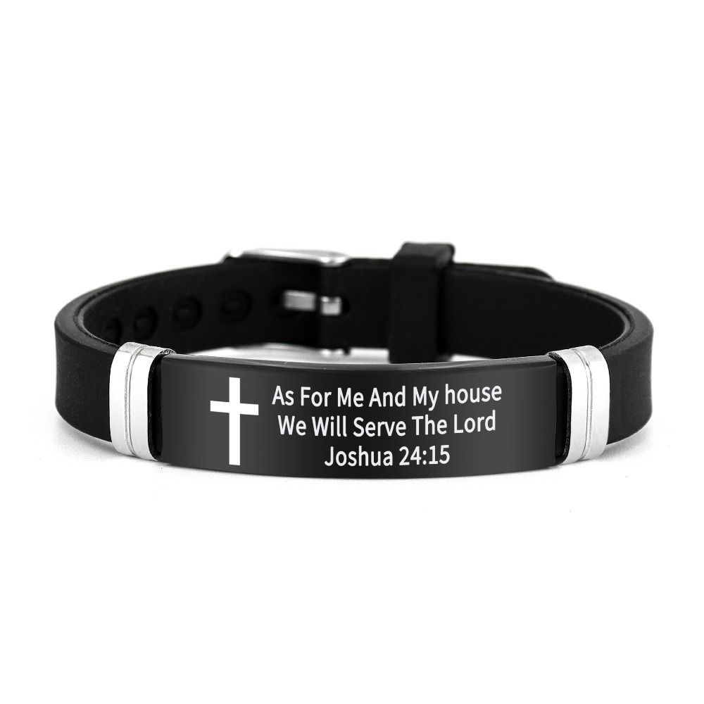 ID Wristband Family Friendship Bracelet Cross Design Bible Verse Bracelet  For Women
