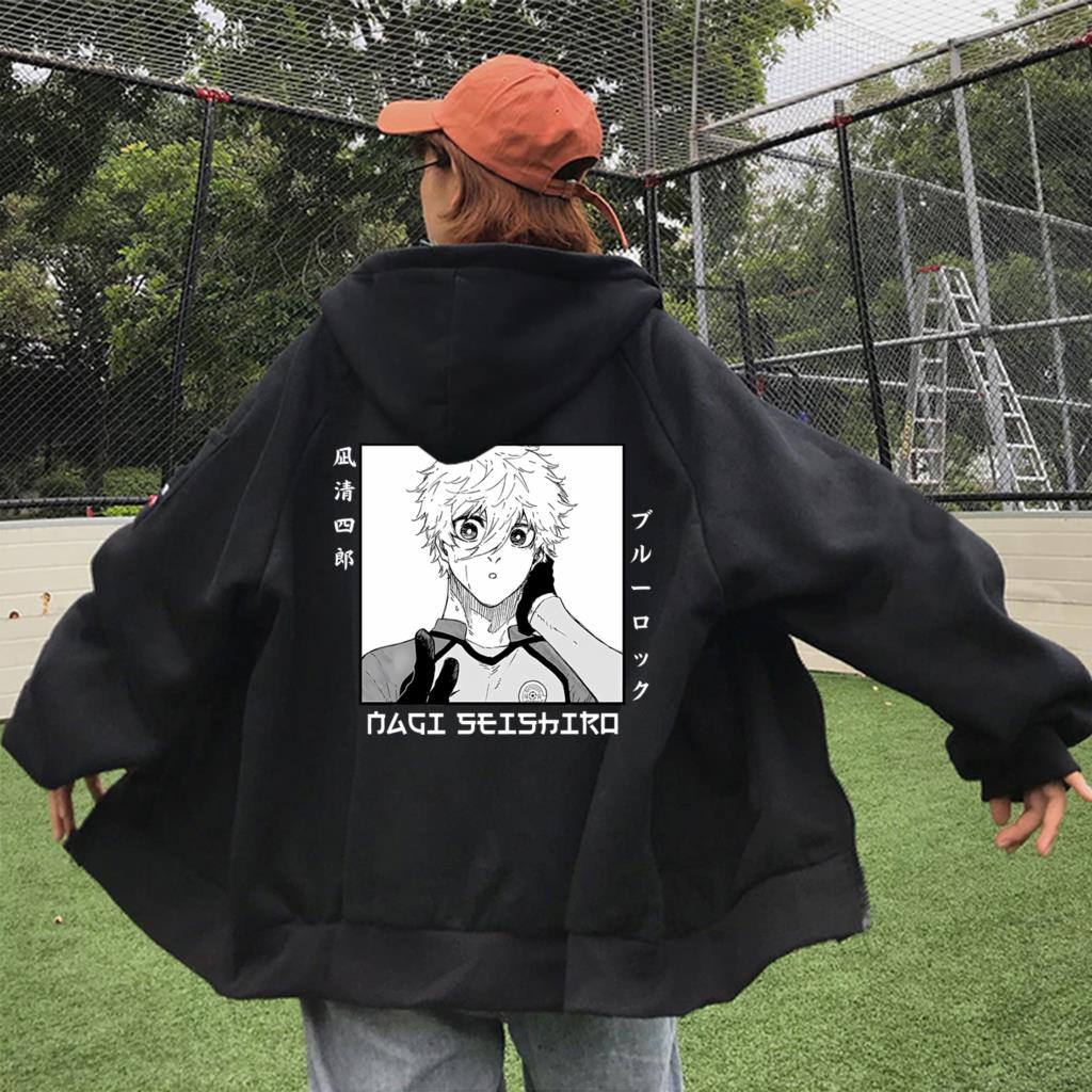 Seishiro Nagi BLUE LOCK Манга Толстовки на молнии Аниме Графический кардиган с принтом Одежда с капюшоном Мужчины Женщины Модная куртка на молнии Толстовки