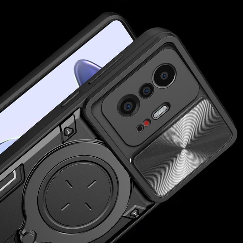 Роскошный противоударный бронированный чехол для Xiaomi Mi 11T 12T 13 Pro Lite Mi11T Mi12T 5G с противоударным кольцом-подставкой, держателем, полностью сдвижными крышками