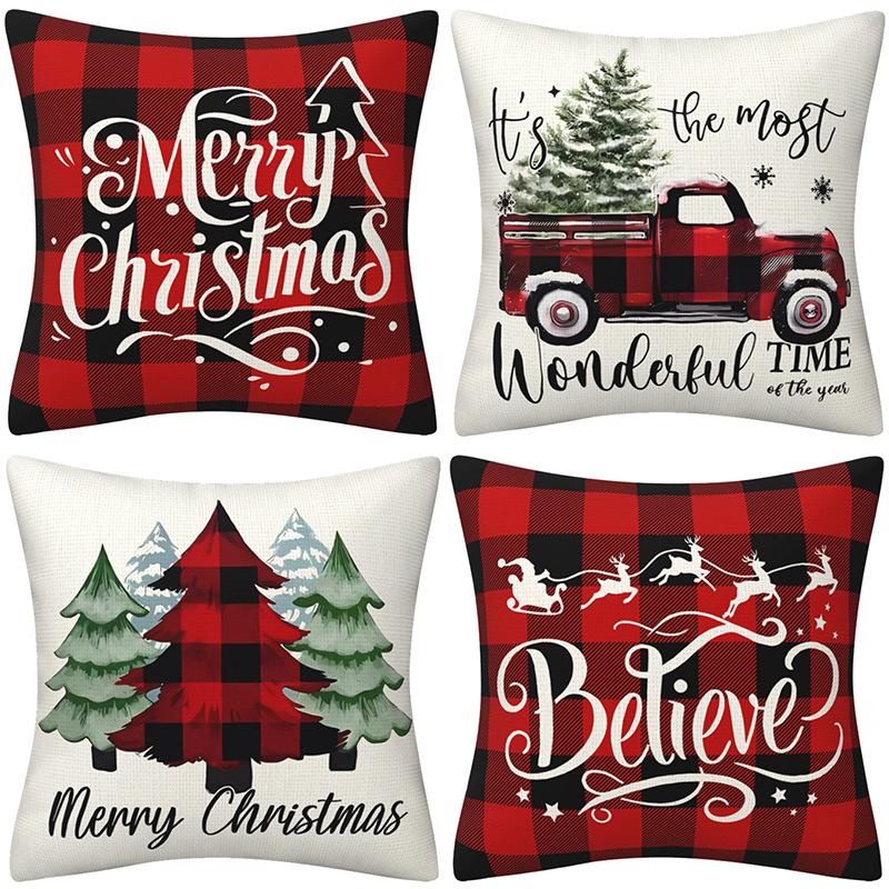 New Christmas Snowman Pillow Case Home Sofa Cushion Case Festive Party Pillow Case