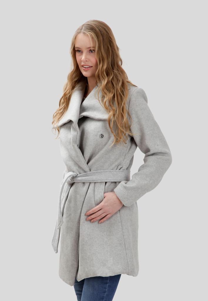 WOMEN' OVERSIZED WOOL COAT WITH TIE