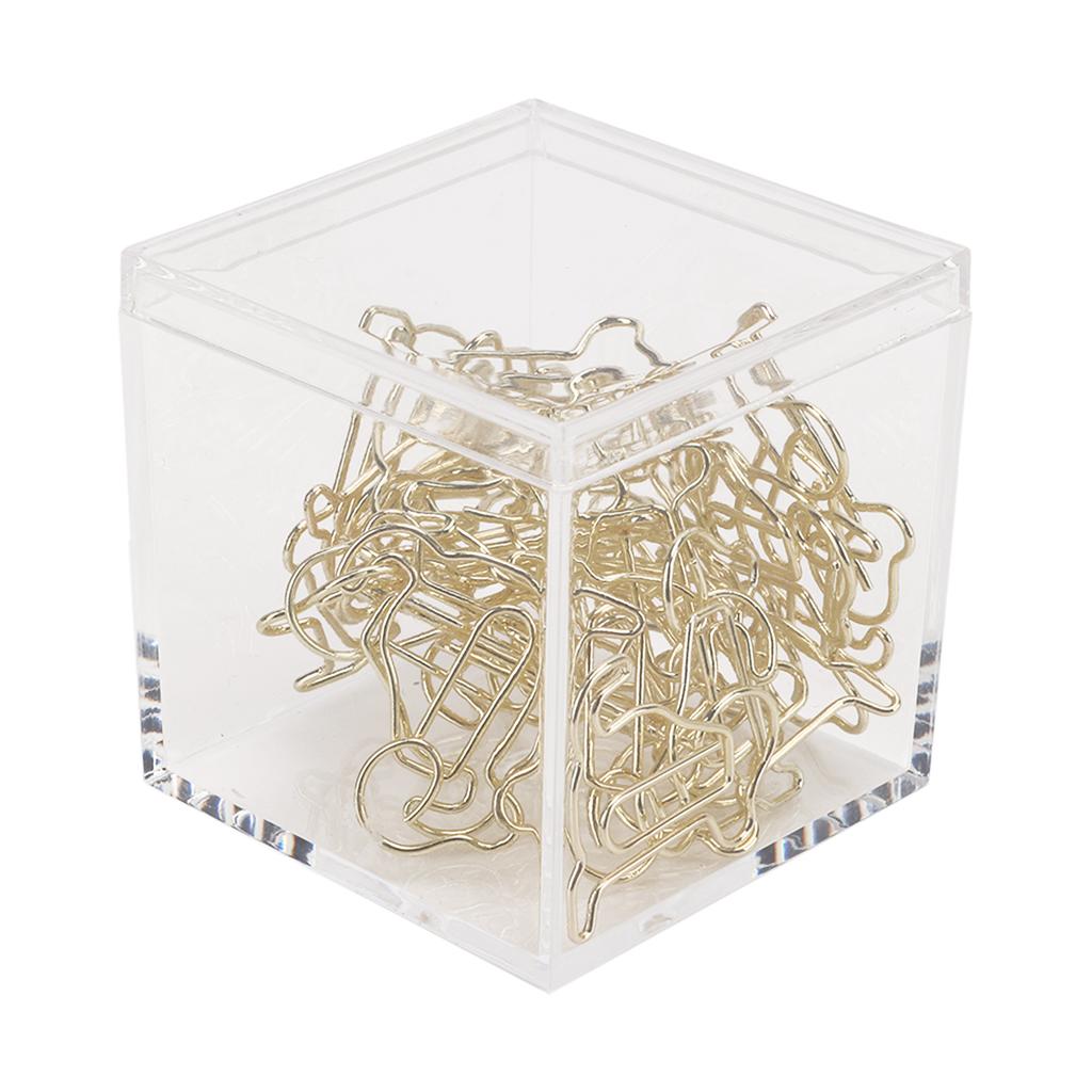 25pcs Shaped Paper Clips Metal Material Light Portable Golden Puppy Shapes Office Clips for