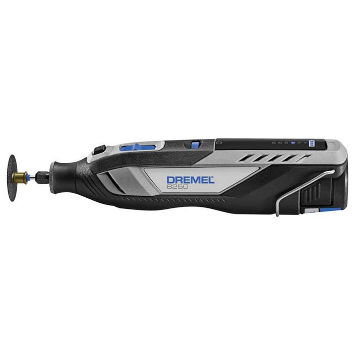 Dremel 8250 Outil Rotatif Multifonction Sans-fil 12V, 65 acc, 5 adaptations, 1 batterie 2Ah, de 5.000 à 30.000 tr/min