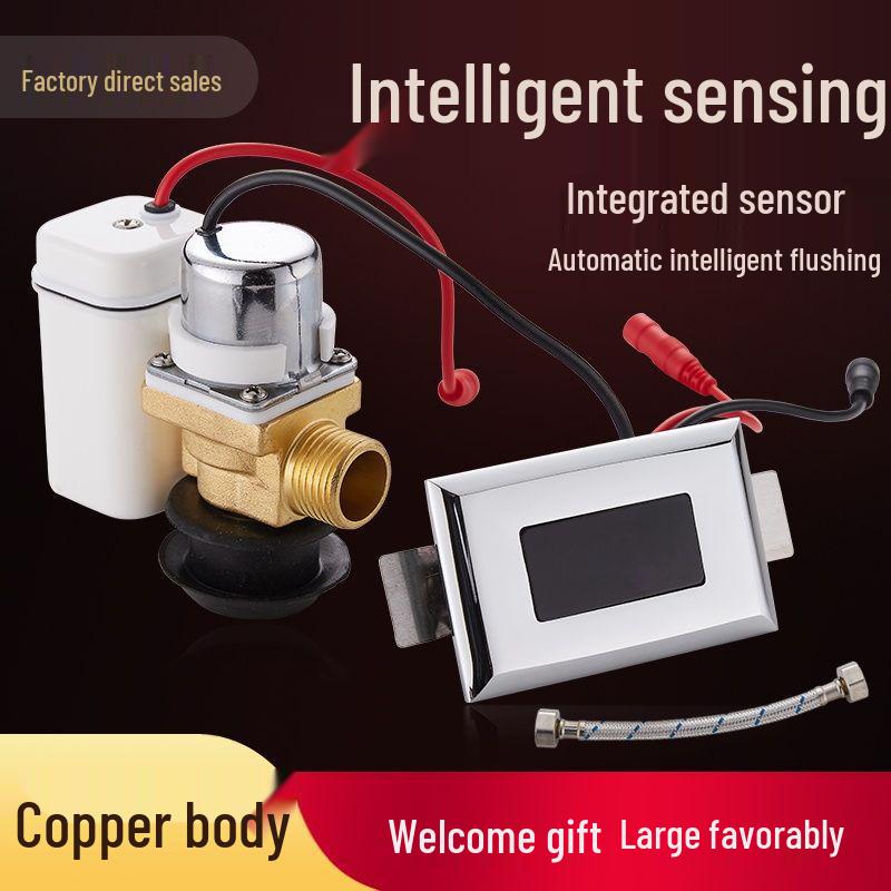 Автоматический инфракрасный смыватель для писсуара с электромагнитным клапаном-датчиком
