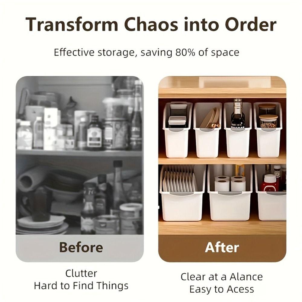 2pcs Space Saving Under Sink Organizer Anti-slip Cabinet Organizer Curved Storage Box Bathroom