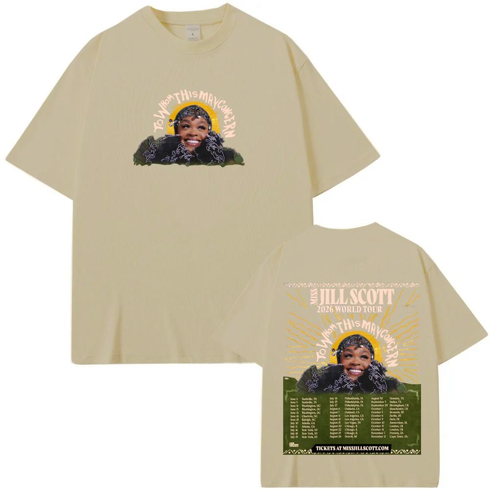 To Whom This May Concern World Tour2026 TShirt Summer Jill Scott Casual Tshirt High Quality 100Cotton Comfortable Short Sleeve