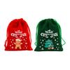 Красные рождественские подарочные мешочки на шнурке, тканевые мешочки для угощений, для карамельных яблок, праздничные подарочные пакеты, принадлежности для класса