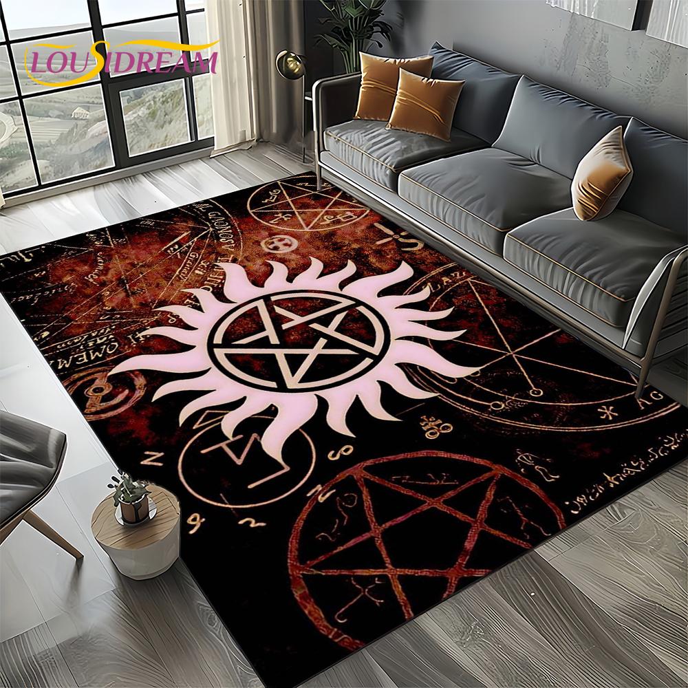 3D SPN Сверхъестественное Знак Дин Сэм Ковер Коврик для Гостиной Спальни Дома Декорация Дивана, Коврик для Игровой Зоны Детей Нескользящий Напольный Коврик