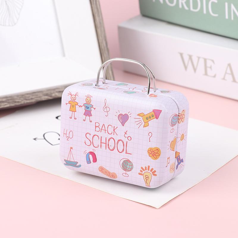 Vintage Mini Suitcase With Handle Candy Tinplate Storage Box For Wedding Gift