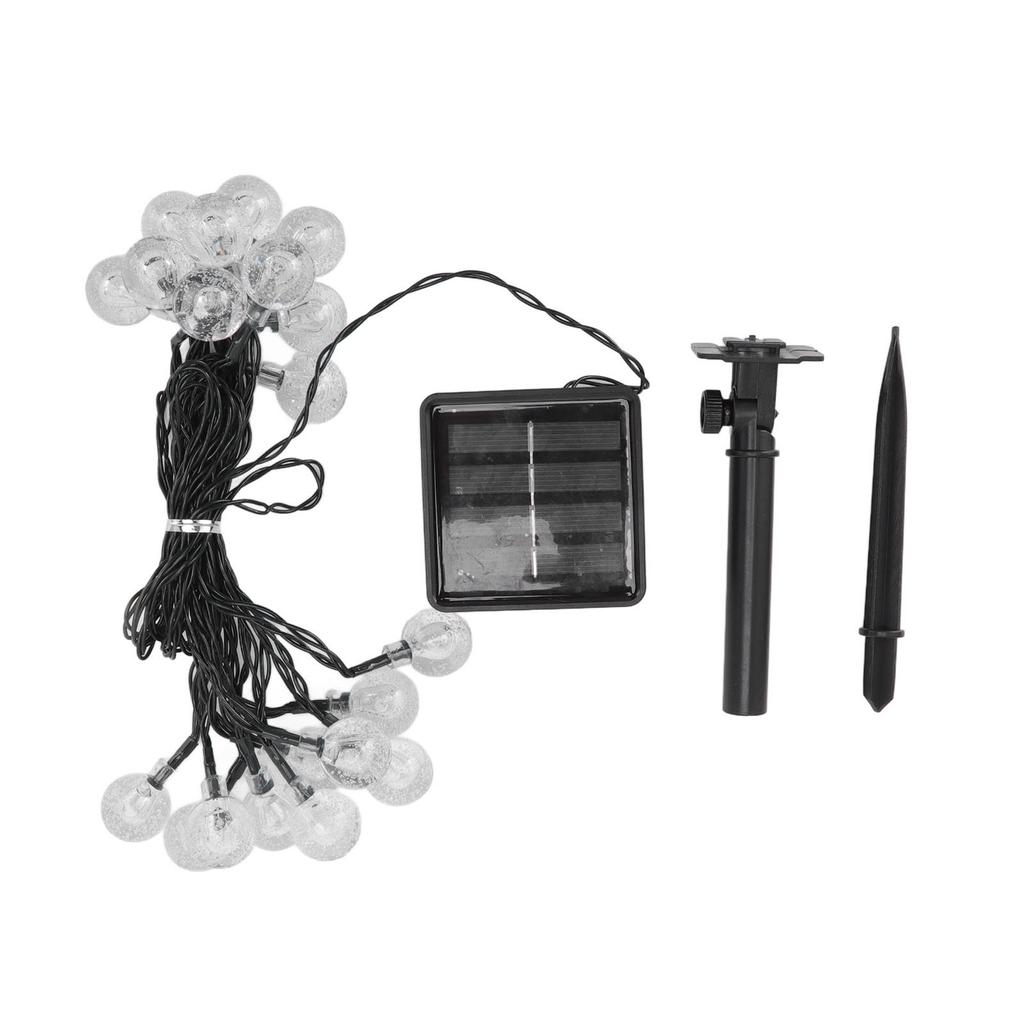 Solar String Lights 20 LED IP65 Waterproof 2 Modes Decorative Outdoor Ball Lamp String for Camping