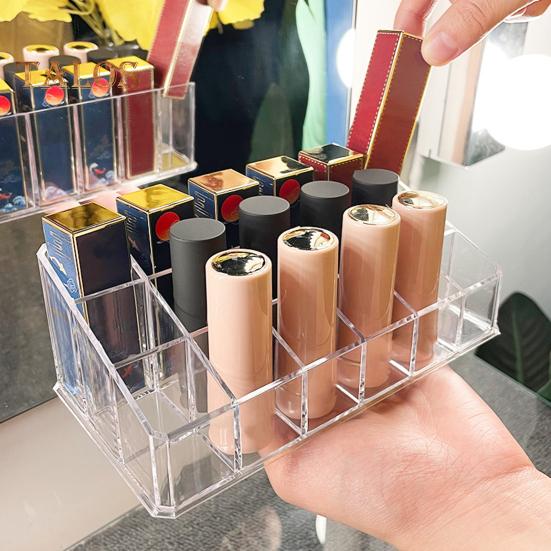 Органайзер для блеска для губ, большая емкость для хранения классификаций, 4 ряда, практичная сетка 12/18/36, подставка для помады, коробка для хранения глазури для макияжа