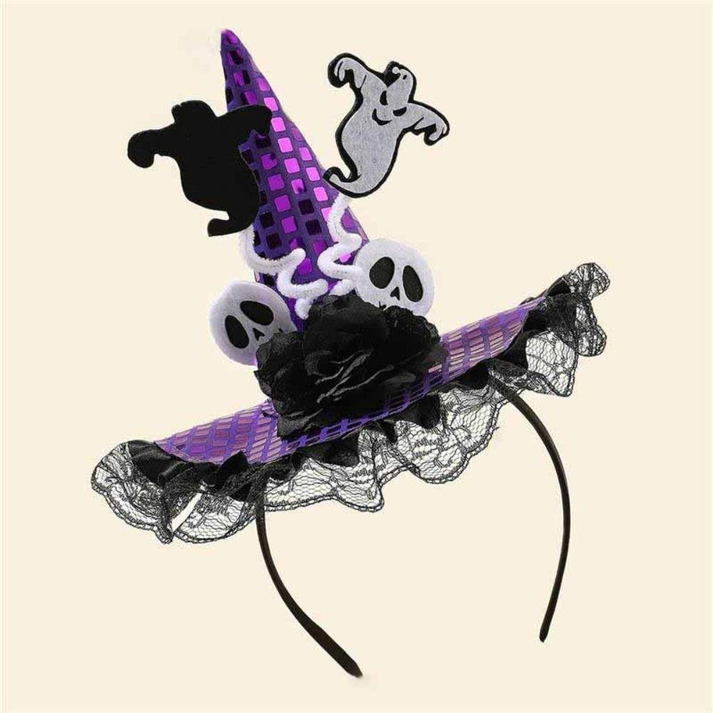 Pumpkin Halloween Witch Hat Headband Spider Cone Hat Hair Hoop Photo Props