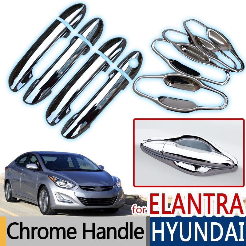 Для Hyundai Elantra 2011-2016 Хромированные накладки на ручки дверей Комплект из 4 шт. Avante 2012 2013 2014 2015 Аксессуары Стайлинг автомобиля