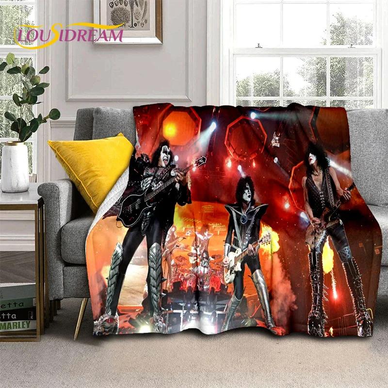 Kiss Rock Heavy Metal Band Gene Paul Soft Flannel Blanket for Bed Bedroom Sofa Picnic,Throw Blanket for Outdoor Leisure Nap Gift