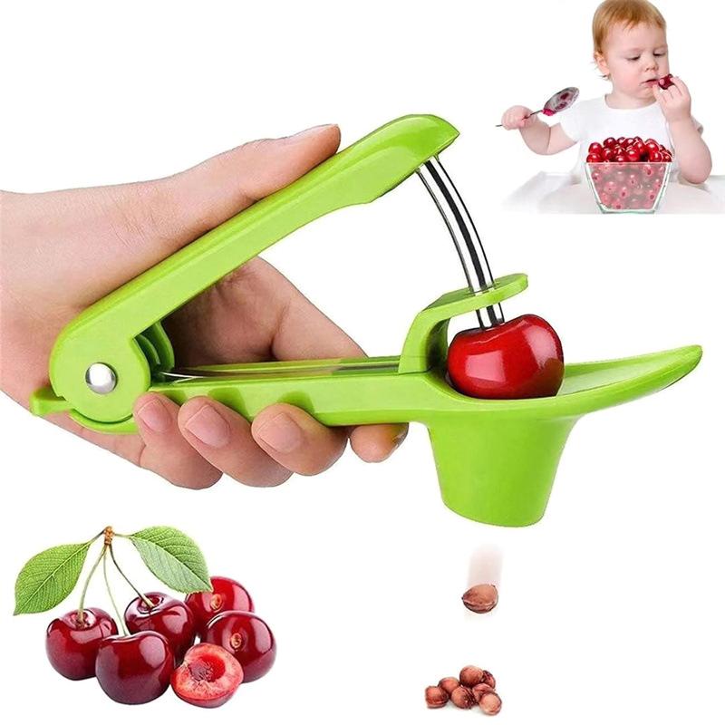 Cherry Pitter ,Stainless Steel Cherries Corer Pitter Tool With Hand-held Push Design, Save Time & Space Outdoor Tableware