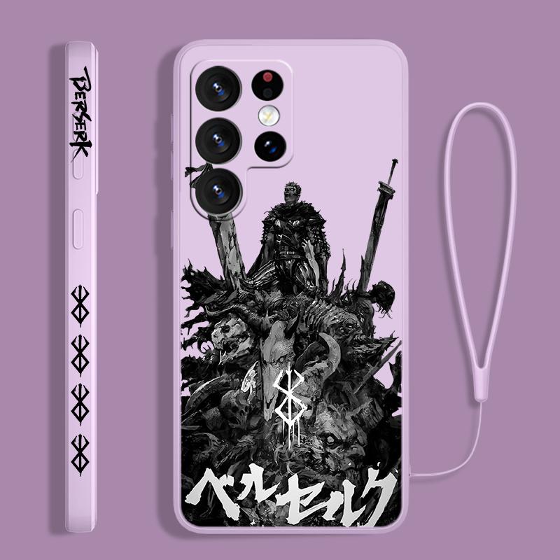 Berserk Comics Cool для Samsung S24 S23 S22 S21 S20 Fe S10 Note 20 10 Ultra Lite Plus Liquid Left Rope Phone Case