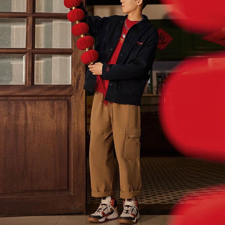 Li-Ning Свободная спортивная куртка Daily Gold Theme Мужская куртка черная AFDS029-2