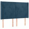 LED Headboard Dark Blue 147 x 16 x 118 128 cm Velvet