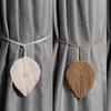 Leaf Macrame Curtain Tie Backs Hand-Woven Cotton Tassel Curtain Straps Tie Decorative Accessories for Living Room Boho Decor