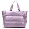Ganve Lightweight Boston Cute and Shoulder School Travel Large Capacity Outdoor Sports Yoga Gym Swimming Solid Color Travel Tote Commuter A4 Purple