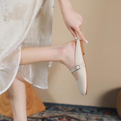 Баотоу полутапочки детские носят один педаль ленивые туфли одинарная обувь женская обувь