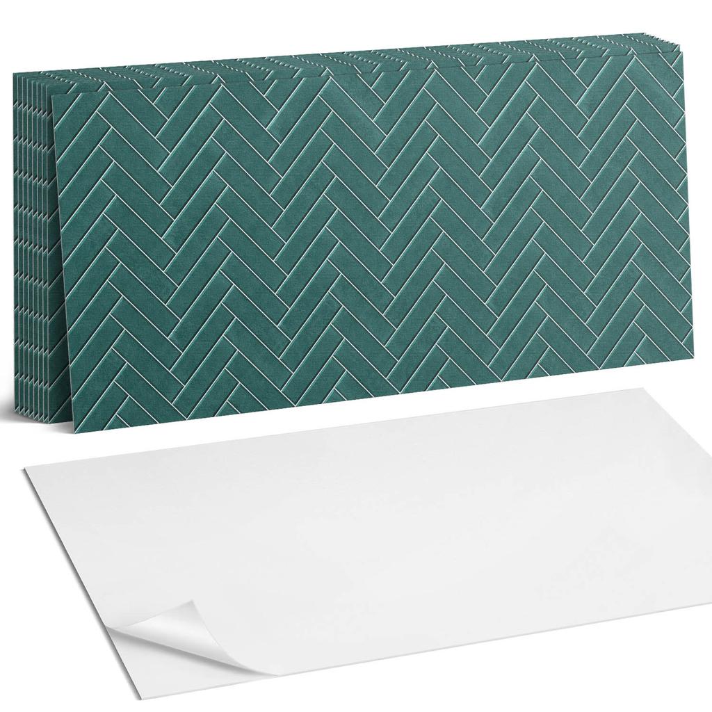 Estetyczne Kafelki Ścienne Winylowe Z Nadrukiem Wzór W Jodełkę 10X40X20 Cm