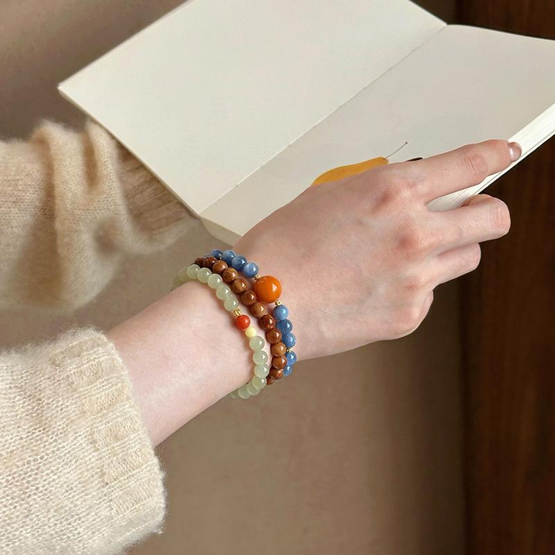 Натуральный нанхонский нефрит Хэтянь, браслет из бусин из пчелиного воска, модный простой высококлассный браслет, новые китайские свежие украшения для женщин