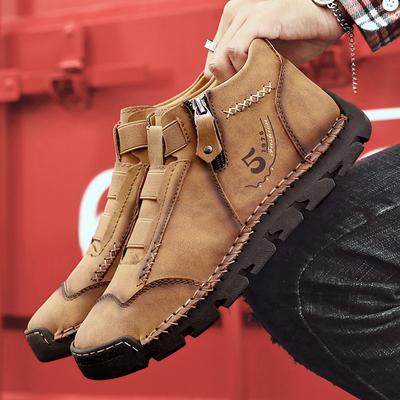 Новинка! Мужская обувь из натуральной кожи, роскошные туфли без застежек, ботильоны ручной работы, удобные зимние модные мокасины для мужчин, повседневная обувь