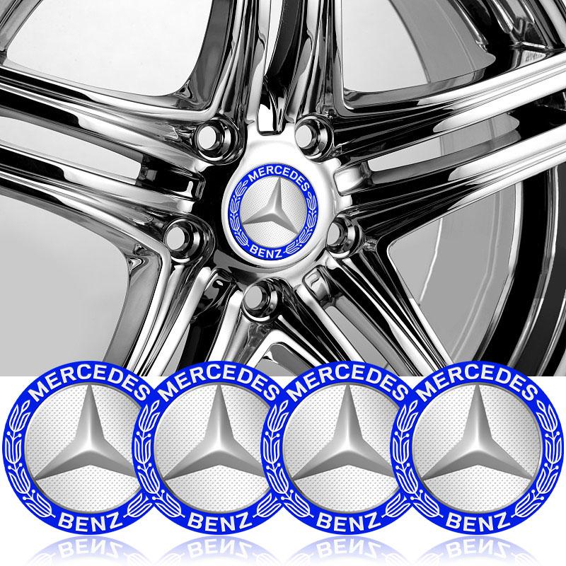 4pcs 56mm Aluminum Alloy Car Wheel Center Decal Hub Sticker For Mercedes Benz GLE GLC A B C E Class W176 W246 W205 W213 AMG Car Styling