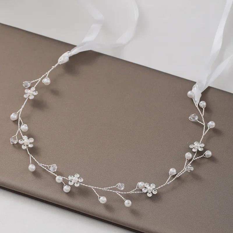 Корейская свадебная повязка на голову Tuanming с жемчугом и стразами — элегантные аксессуары для волос для подружек невесты и свадеб