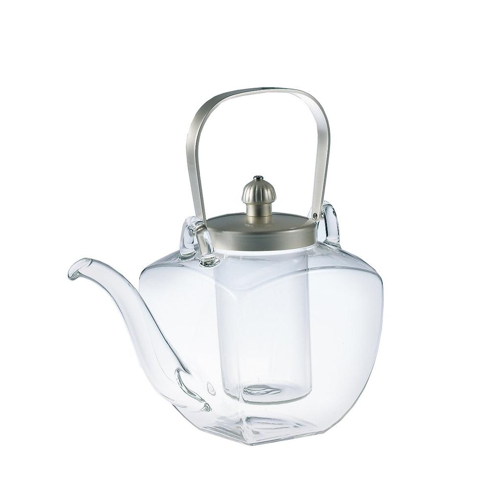 Hirota Glass Квадратный серебряный чайник, Мягкий, 450 мл, 154-SLF