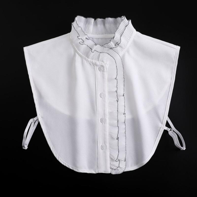 Classic Lady Shirt False Collar For Womens Shirt Lace Half Detachable False Faux Collar Tie False Collar Decorative