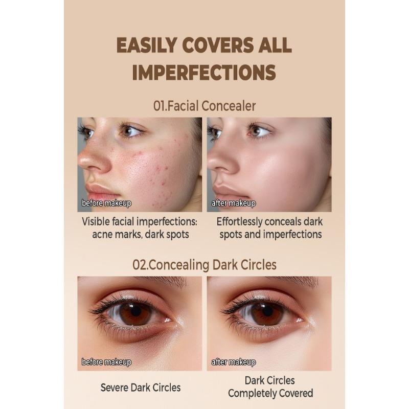 Консилер скрывает пятна от татуировок, следы от прыщей, темные круги, невидимые поры. Трехцветный консилер.