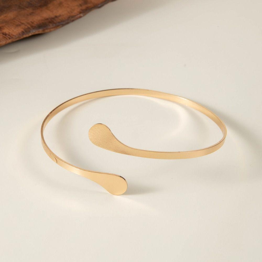 Water Drop Shape Metal Starfish Open Cuff Bangles Adjustable Armlet Jewelry Banquet