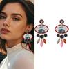 Винтажные этнические серьги-подвески с принтом птиц и цветов, из сплава, в богемном стиле, для женщин, на банкет, вечеринку, ювелирные подарки