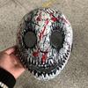 Ужасающая белая маска Улыбка с брызгами крови Косплей Жуткий Череп Утолщенный Пластик Маски Хэллоуин Вечеринка Костюм Реквизит Высокое Качество
