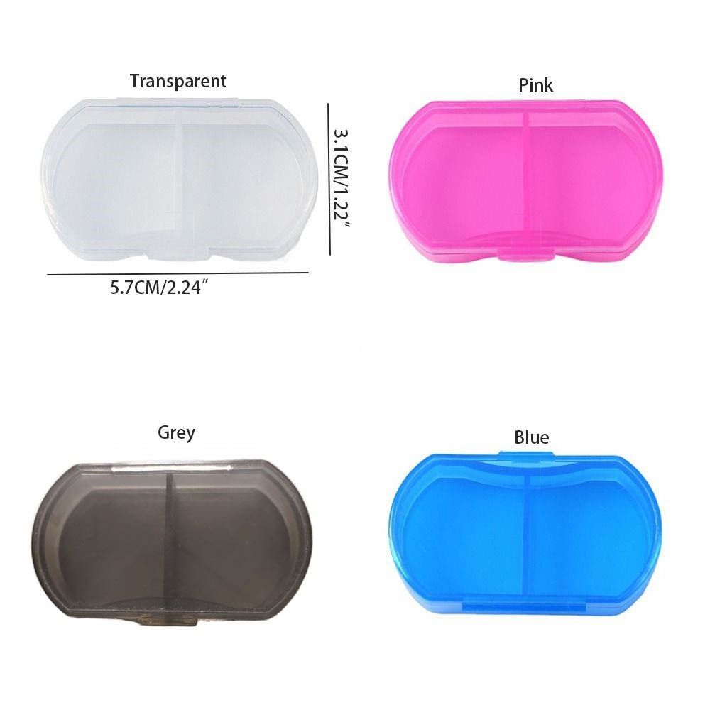 With Lid Mini Medicine Box Snap-on design Pill Packing Box Simple 2-gird Pill Box  Storage Box