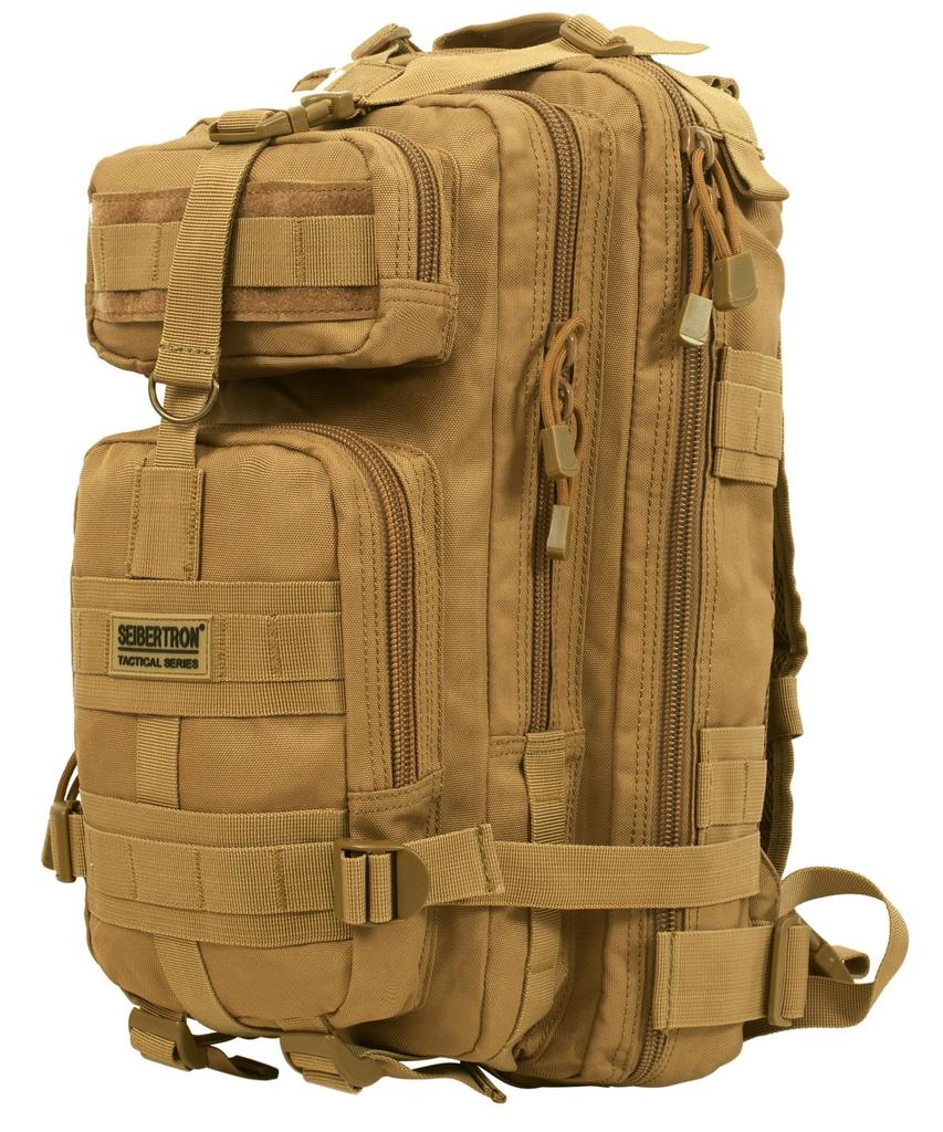 Seibertron Шоссейный рюкзак Molle 27 л (Сейбертрон) Рюкзак, Дышащий, Многофункциональный, Водонепроницаемый, Легкий, Рюкзак, Совместимый, Автоспорт, Хаки,