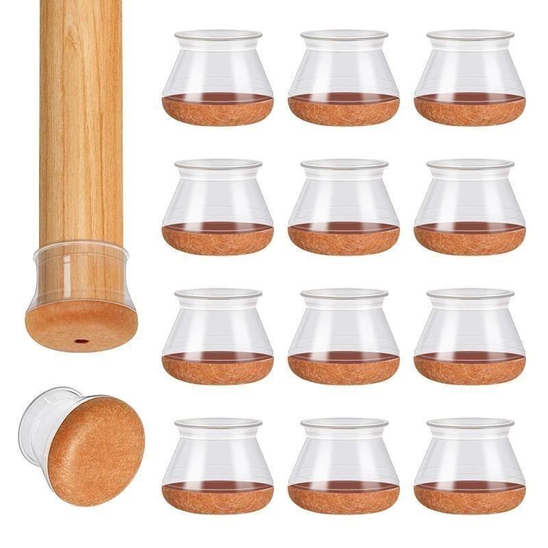 Новые силиконовые чехлы на ножки стульев, прозрачные нескользящие чехлы на ножки мебели, снижающие уровень шума, чехлы для ног диванов и столов, защитный силиконовый чехол для пола